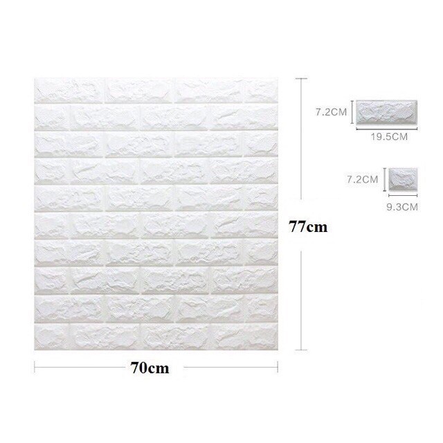 Xốp dán tường giả gạch❗️SALE❗️giả gạch 3D Khổ lớn 70x77cm loại 1 siêu dính chống âm cách nhiệt Decal dán tường XDT01