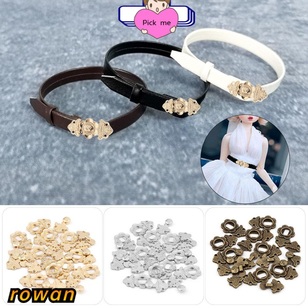 ROW 10 Sets 3 Colors Doll Bags Buckles Mini Ultra-small Shoes Accessories Belt Buckle 18mm Parts Newest Metal Diy Dolls Buttons/Multicolor