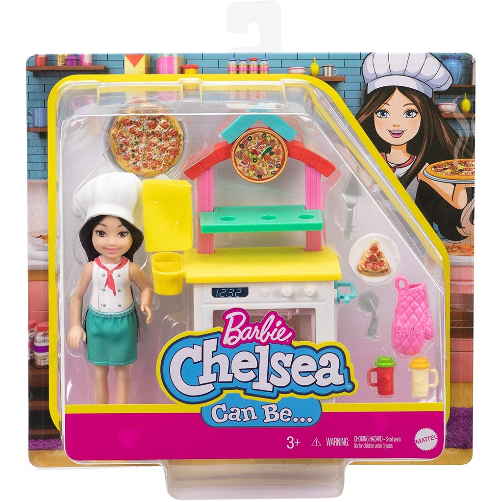 Búp Bê Barbie Chelsea Đầu Bếp Bánh Pizza Chef Playset