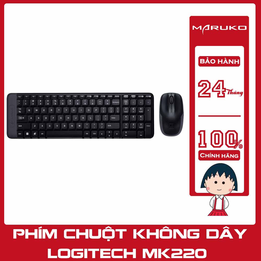 Bộ Bàn Phím Và Chuột Không Dây Logitech MK220 - Chính hãng phân phối