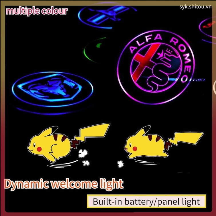 Optional cartoon character style wireless LED car projector light for car doors