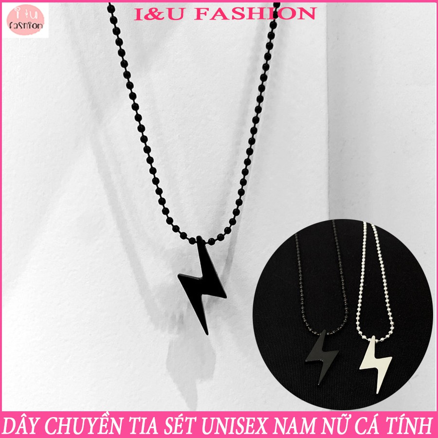 Dây chuyền , vòng cổ UNISEX Nam Nữ hình tia sét độc đáo cá tính với 2 màu , chất liệu kim loại với dây dài VC-35