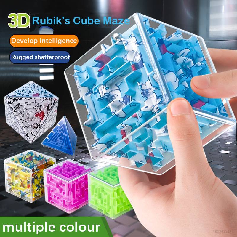 Đồ chơi lăn bi trong mê cung kiểu khối lập phương 3D kích thích trí thông minh của bé