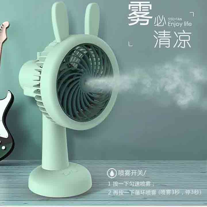Quạt Hơi Nước cầm tay Mini Phun Sương Tích Sạc Điện Có Kẹp Để Bàn Tiện Lợi Như Máy Lạnh Điều Hòa Mini Di Động | BigBuy360 - bigbuy360.vn