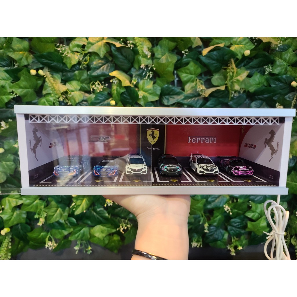 Mô Hình Garage Ferrari GTR Có Đèn 1:64 Geechan-Models ( Không kèm xe ạ )