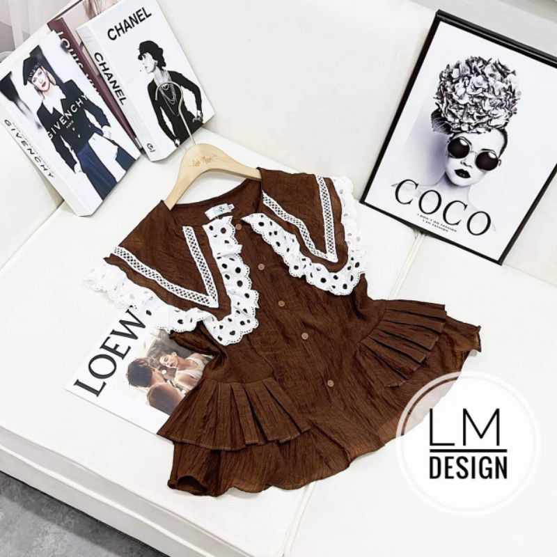 Áo cổ pha boy ren