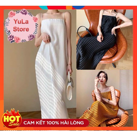 Đầm maxi 2 dây xếp ly mát mẻ gợi cảm Yula