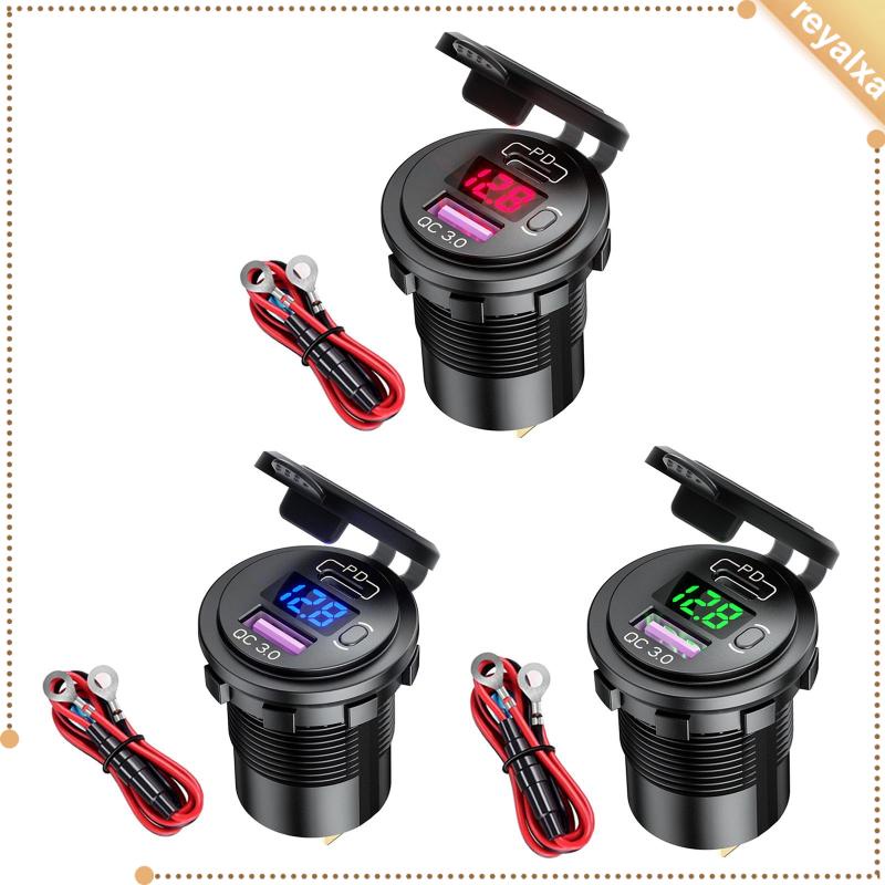 Tẩu Sạc Nhanh PD &amp; QC 3.0 Hai Cổng USB Chống Nước Cho Xe Hơi