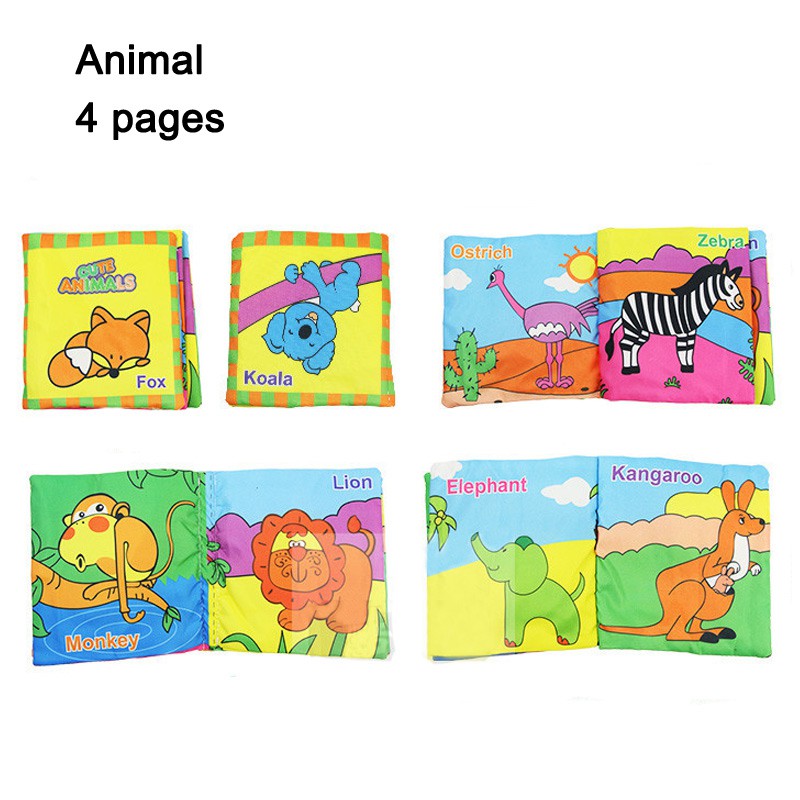 Soft Cloth Book Alphabet Animal Fruit New Born Educational Early Learning Baby Kids Book Children's Gift