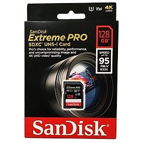 [Mã 99ELHA giảm 7% đơn 300K] Thẻ Nhớ Máy Ảnh SDXC SanDisk Extreme PRO V30 U3 128GB Class 10 UHS-I 95MB/S