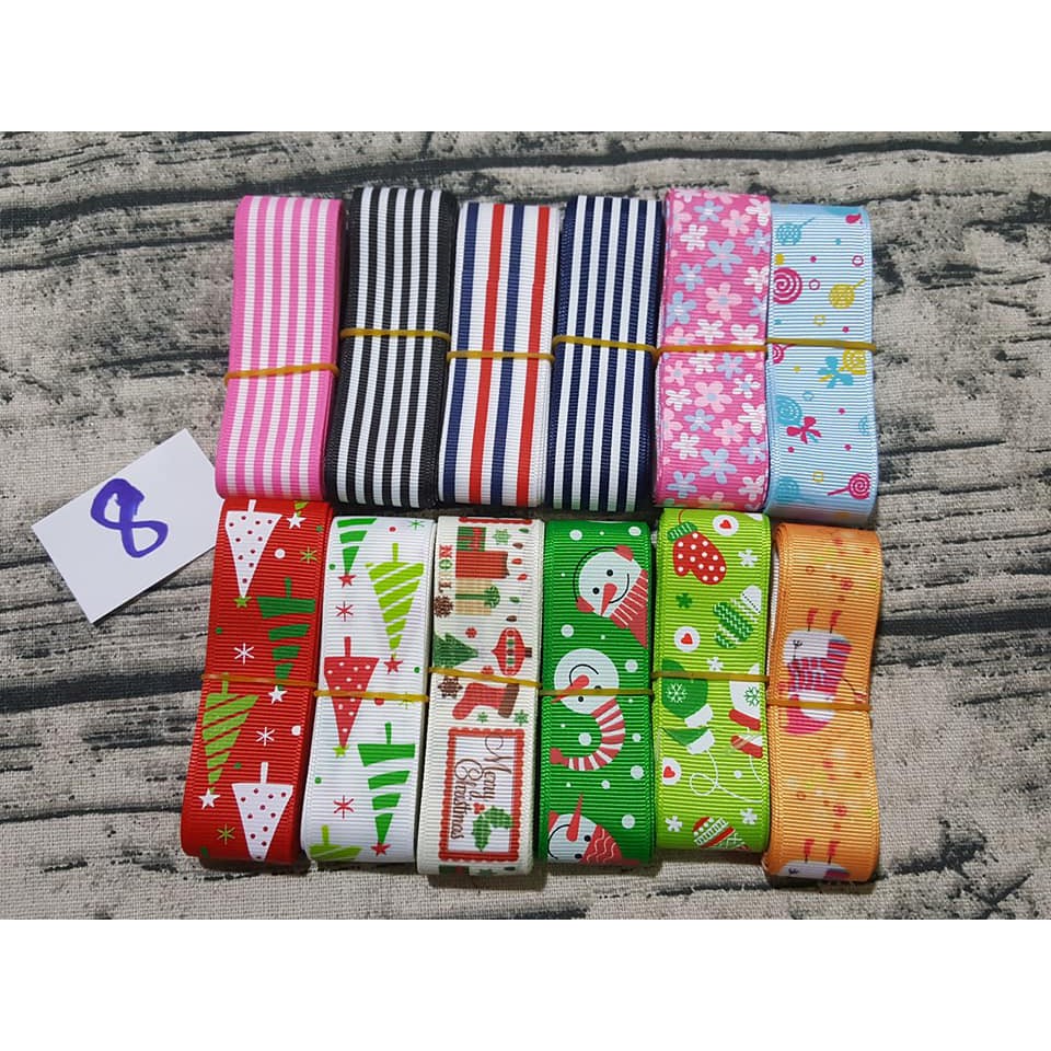 SALE SÉT RUY BĂNG GÂN HOẠ TIẾT 2.2-2.5CM