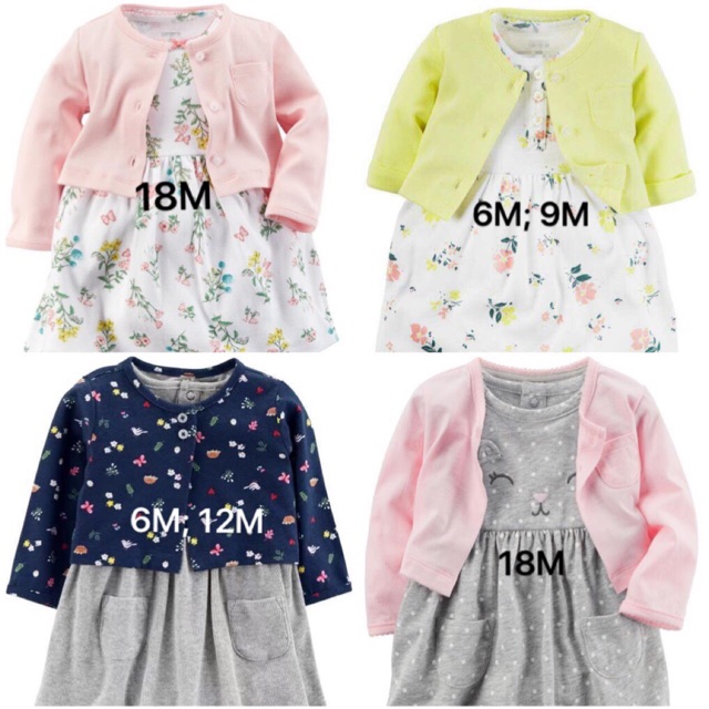 BODY ĐẦM BÉ GÁI CARTER KÈM KHOÁC LỬNG