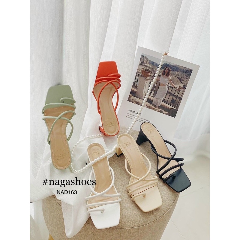 Q175: Guốc quai mảnh thời trang, gót vuông 7cm