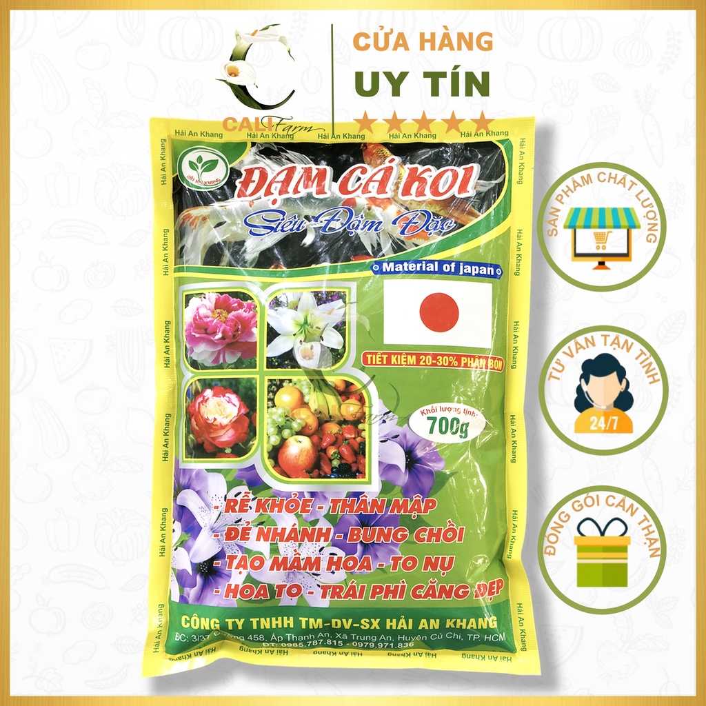 Phân Đạm Cá Koi nguyên liệu Nhật Bản 700gram giúp cây rễ khỏe, mập thân, bung chồi, hoa to, trái căng đẹp