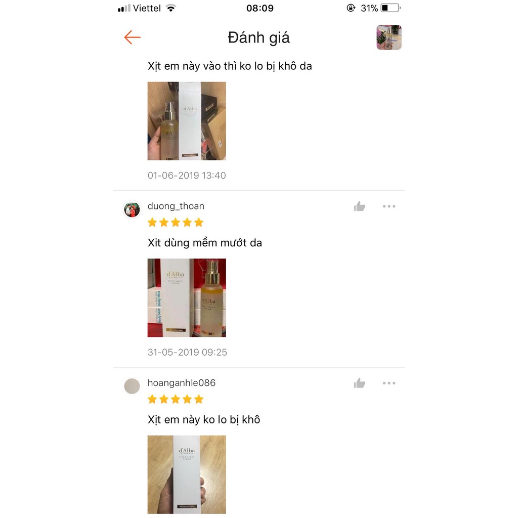 Xịt khoáng bơ và vàng non 24k d’Alba Hàn Quốc | BigBuy360 - bigbuy360.vn