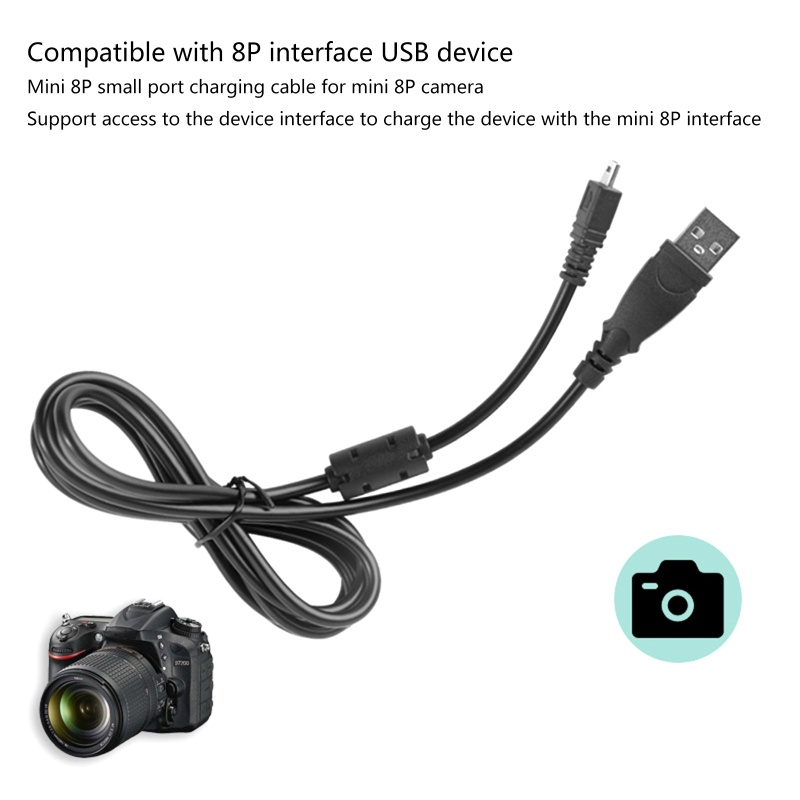 Dây Cáp Sạc Truyền Dữ Liệu USB 8Pin Dài 1 / 1.5M Chuyên Dụng Cho Máy Ảnh Kỹ Thuật Số