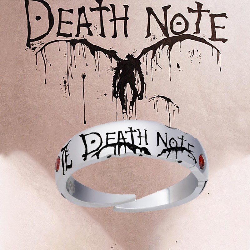 Nhẫn Bạc Khắc Hình Nhân Vật Phim Death Note Phong Cách Punk Thời Trang Cho Nam Và Nữ