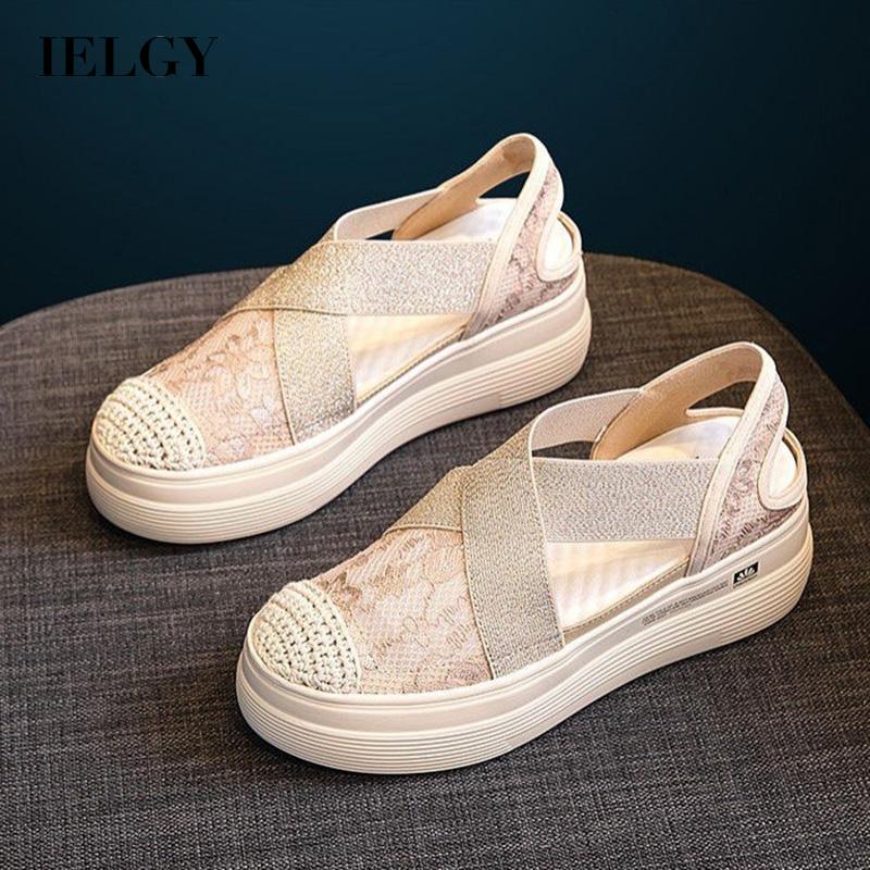 IELGY  Giày lười tăng chiều cao thoáng khí thiết kế thời trang cho nữ