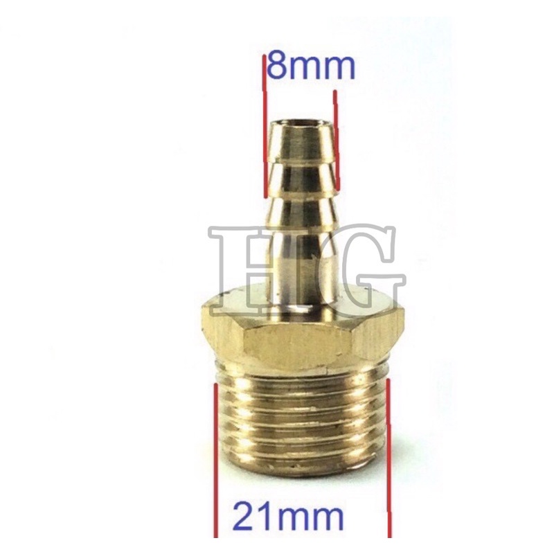 [GIÁ SỈ] Đầu nối đuôi chuột đồng thau búp RN nối ống mềm, ren ngoài 1/2 (21) đuôi chuột nối ống mềm đủ size