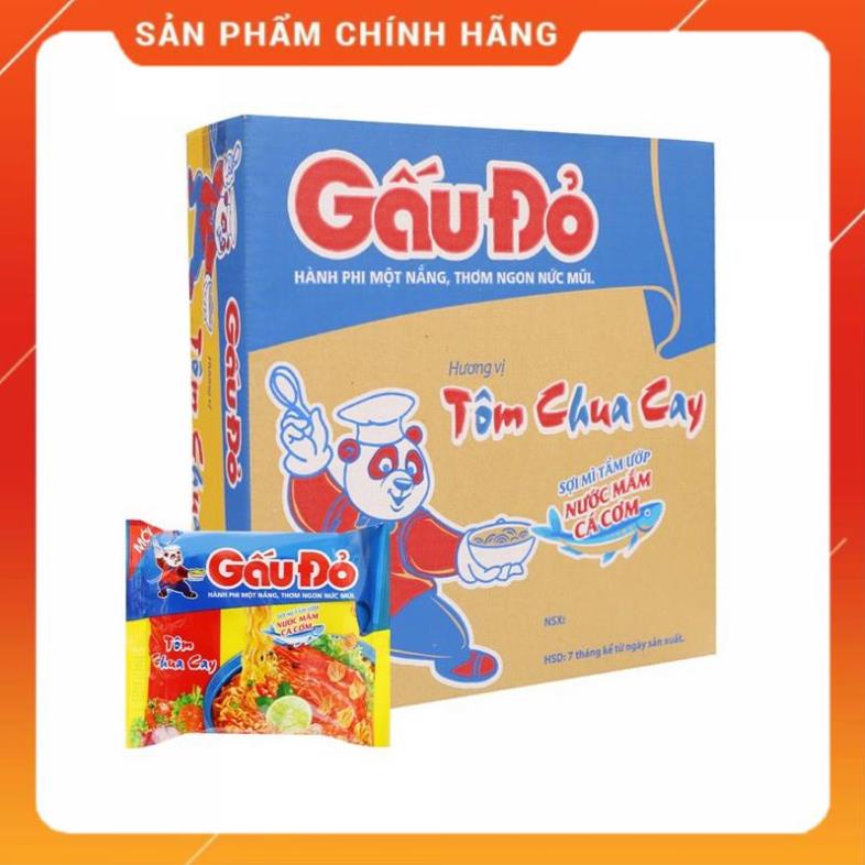 THÙNG 30 GÓI MÌ GẤU ĐỎ TÔM CHUA CAY/ GÀ SỢI PHỞ/ TÔM VÀ GÀ SỢI PHỞ