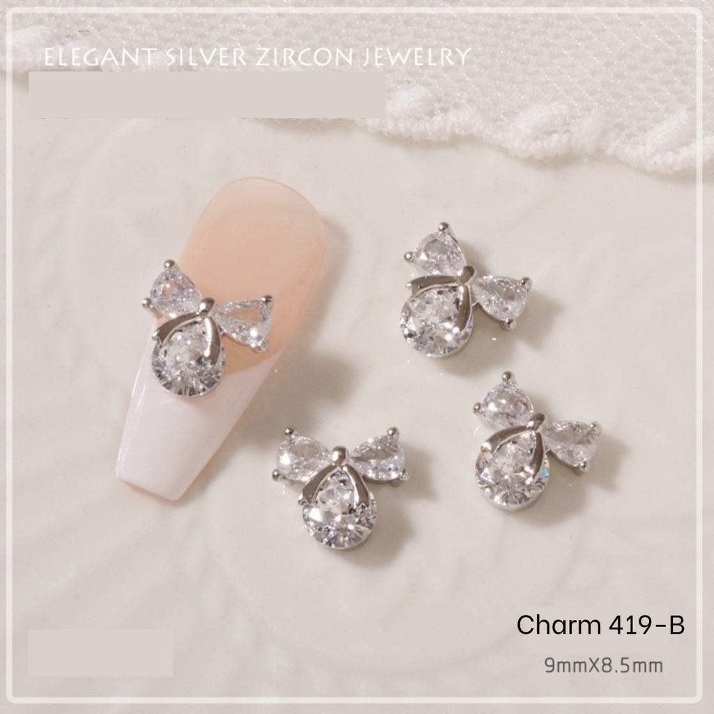 Charm nơ đính đá nail cao cấp