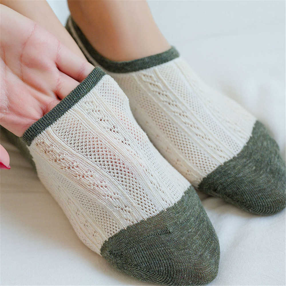 Tất Cotton Chống Trượt Thoáng Khí Dễ Thương Cho Nữ