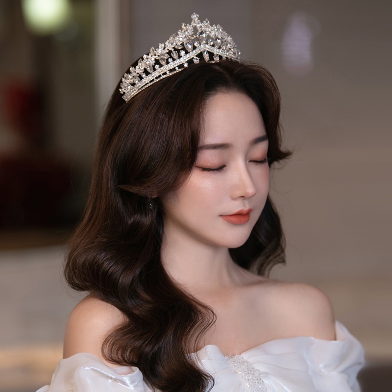 Vương Miện Cài Tóc Đính Pha Lê Hình Giọt Nước Sang Trọng