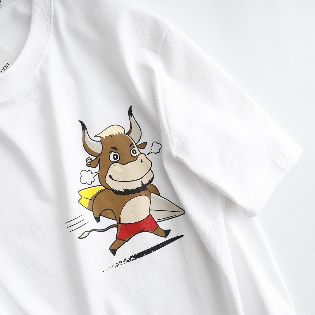 Áo Thun Nam H-ZET - In Hình Trâu - Chất Vải 100% Cotton Co Giãn 4 chiều (HT250)
