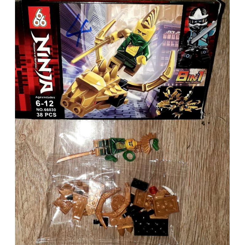 Lắp ráp 1 hộp LegoNinja Rồng Vàng 66030 có nhiều chi tiết bằng nhựa