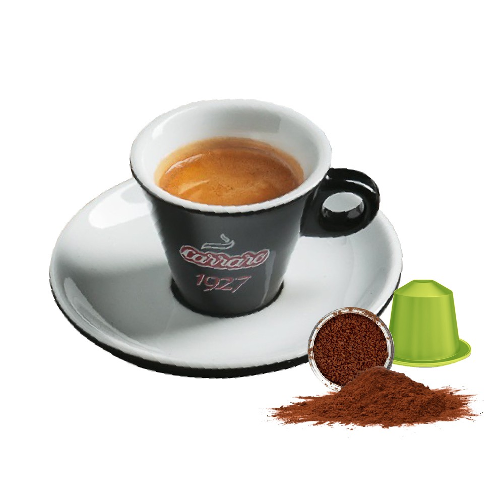 Cà phê viên nén Carraro Crema Espresso  - Nhập khẩu từ Ý- Tương thích với máy capsule Nespresso