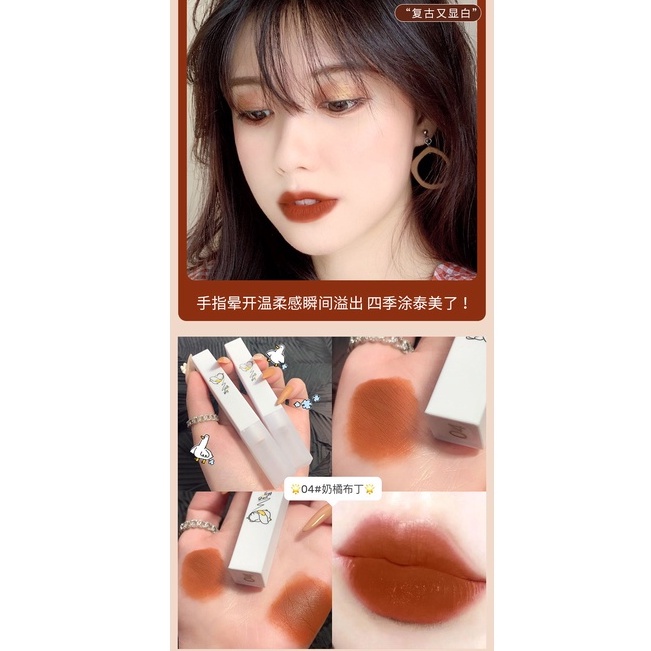 [Hàng mới về] Son môi nhung mịn thiết kế họa tiết chú vịt dễ thương | BigBuy360 - bigbuy360.vn
