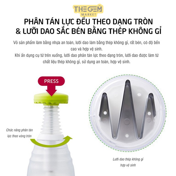 Dụng Cụ Xay Băm Hành Rau Củ Quả Thần Thánh Lock&amp;Lock CKS301