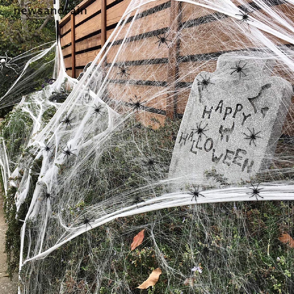 Mạng Nhện Nhân Tạo Siêu Co Giãn Trang Trí Halloween
