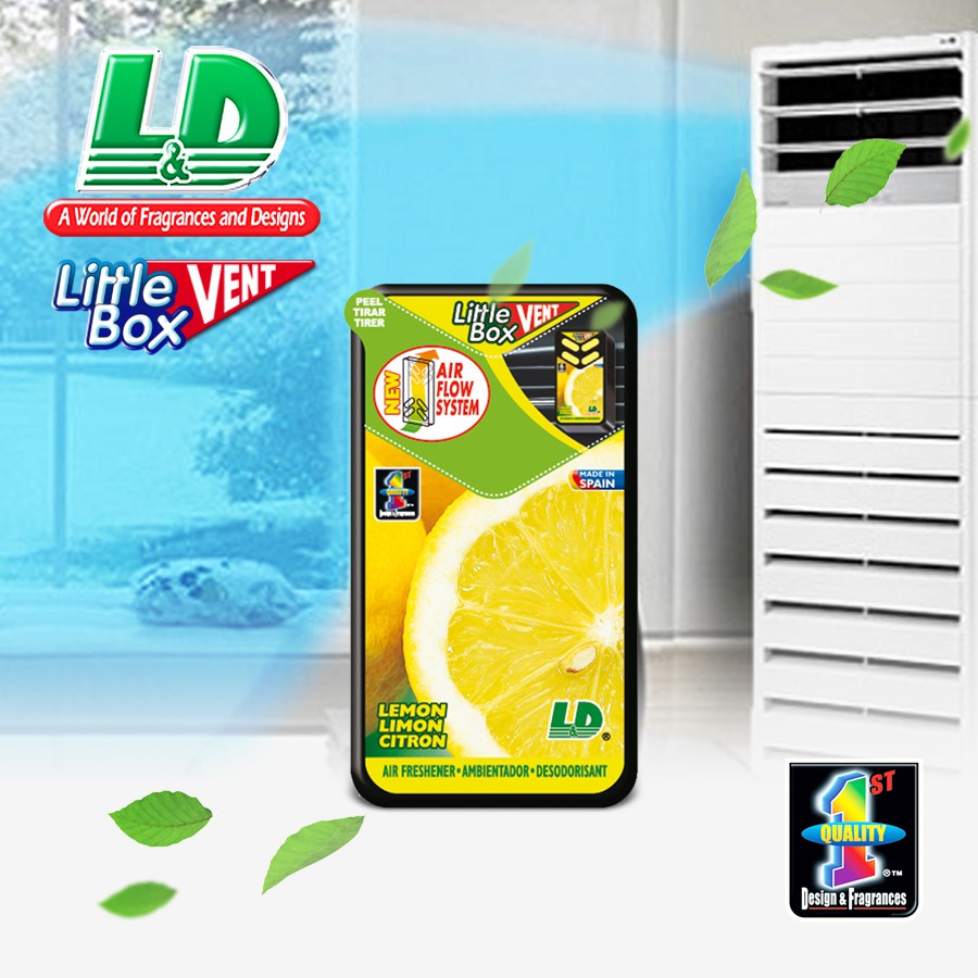 [Mã BMLTA35 giảm đến 35K đơn 99K] Hộp Thơm Ghim Máy Lạnh L&amp;D Little Box Lemon 5ml Nhập Khẩu Chính Hãng