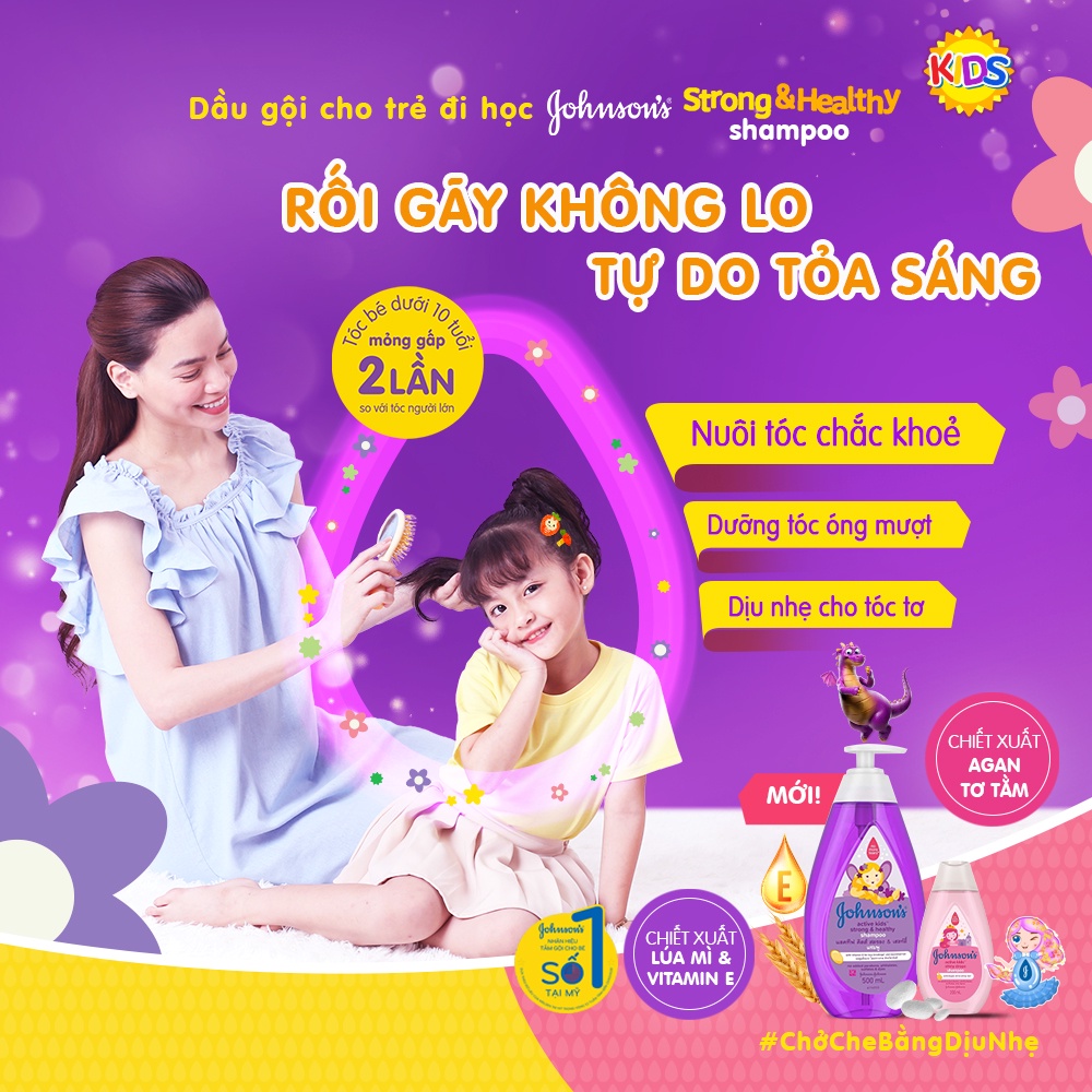 [Mã FMCGWIN3 giảm 10% tối đa 20K đơn 150K] Dầu gội Johnson's óng mượt cho bé gái 500ml - 100979999