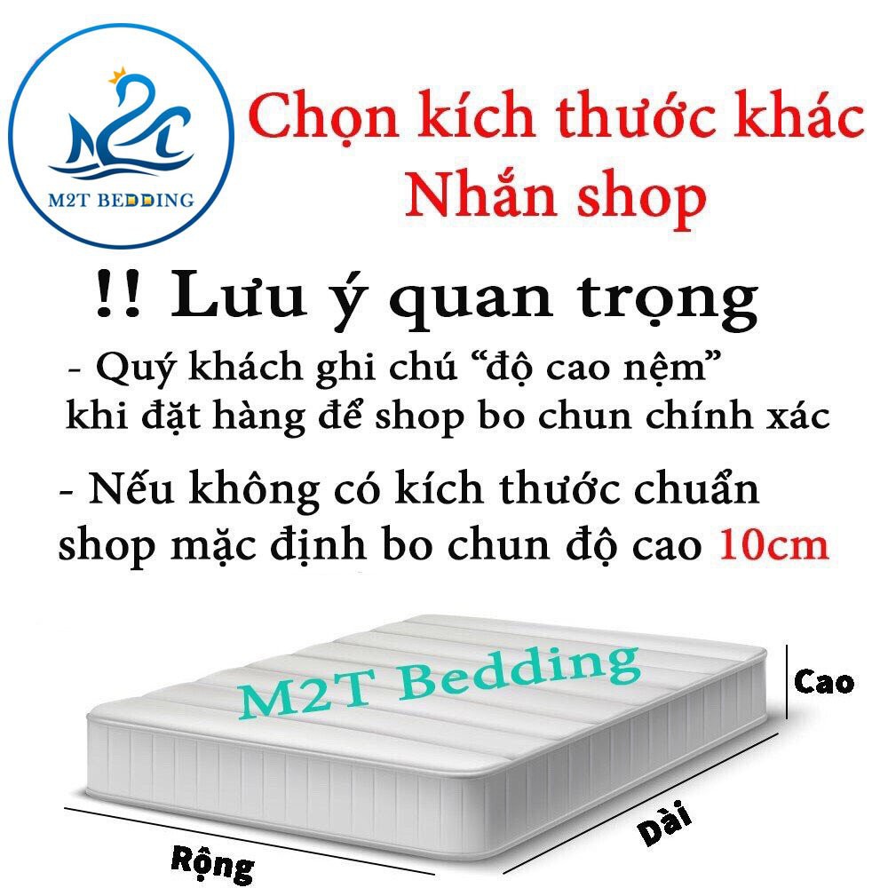 Bộ ga giường và vỏ gối Cotton Tici M2T Bedding ga gối Cotton Hàn Quốc đủ size drap nệm