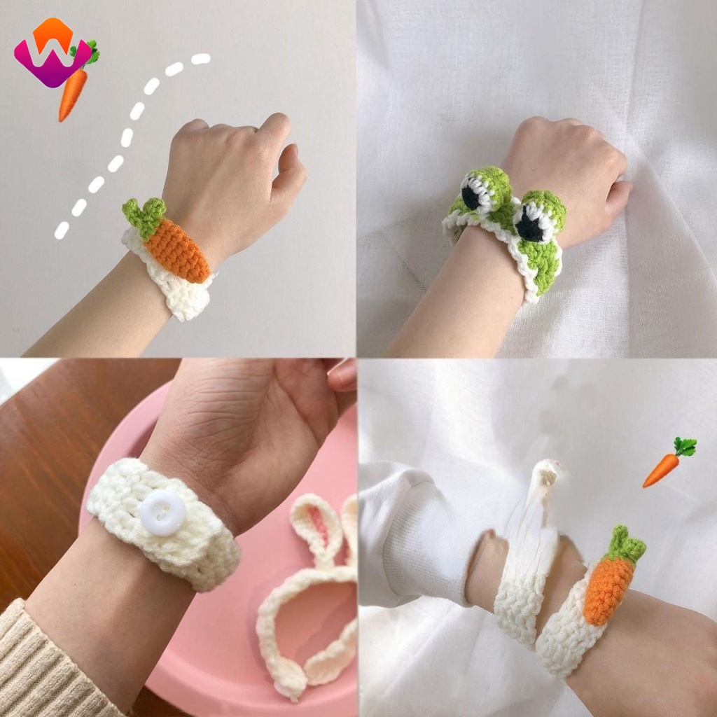 Vòng Tay Đan Len Thủ Công Hình Tai Thỏ Dễ Thương Thời Trang Cho Cặp Đôi/ Học Sinh