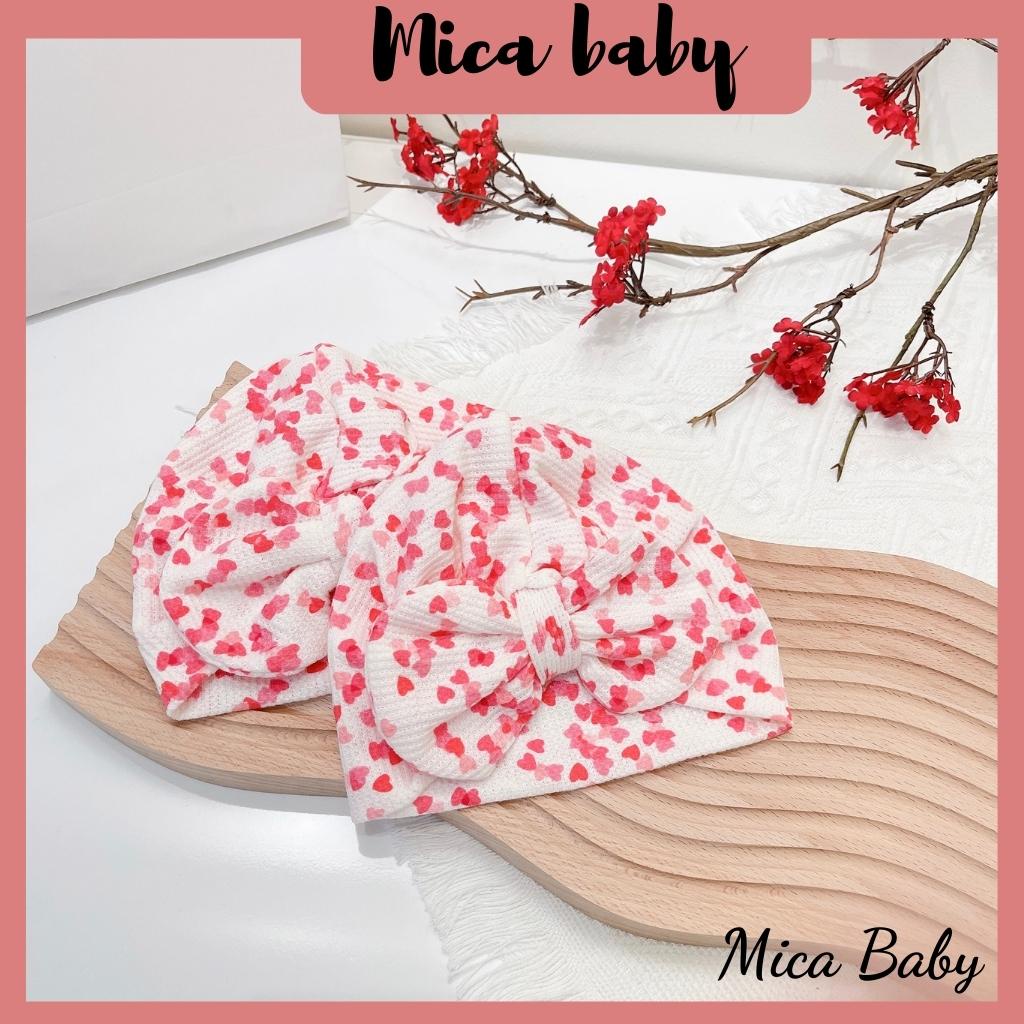 Mũ nón turban thắt nơ hình tym đáng yêu cho bé gái 6-10kg Mica baby MTB75