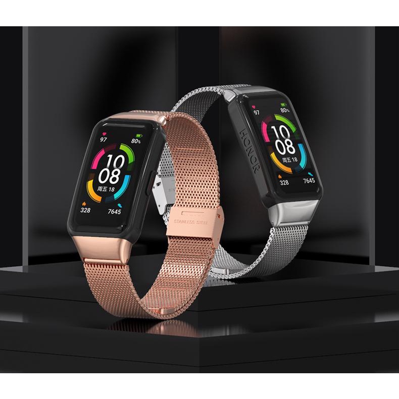 Dây Đeo Inox Cho Đồng Hồ Thông Minh Huawei Band 7 / 6 Honor Band 6
