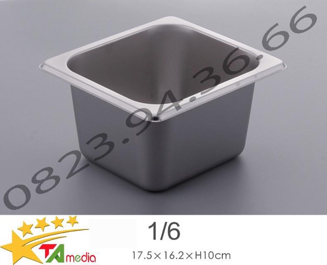 Khay đựng topping inox có nắp đậy - Khay inox 304 - Khay inox đựng thạch