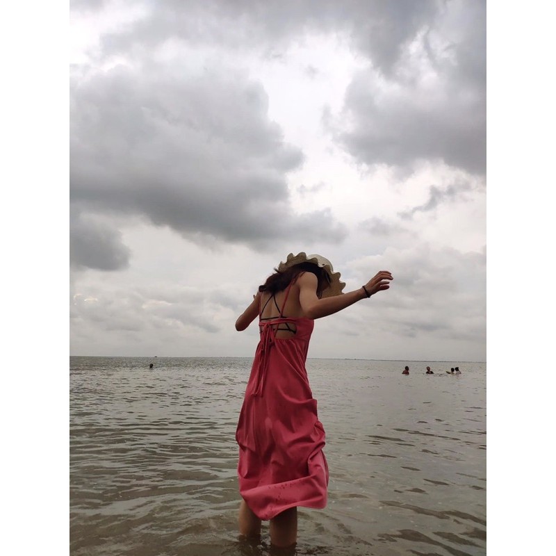 (Order bigsize) Đầm hai dây hở lưng thắt eo có ảnh thật | BigBuy360 - bigbuy360.vn