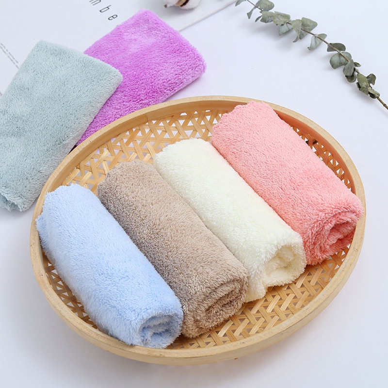 Bộ 2 Khăn Lau Mặt 30x30cm Bằng Vải Muslin Hình Vuông Màu Trơn Cho Bé