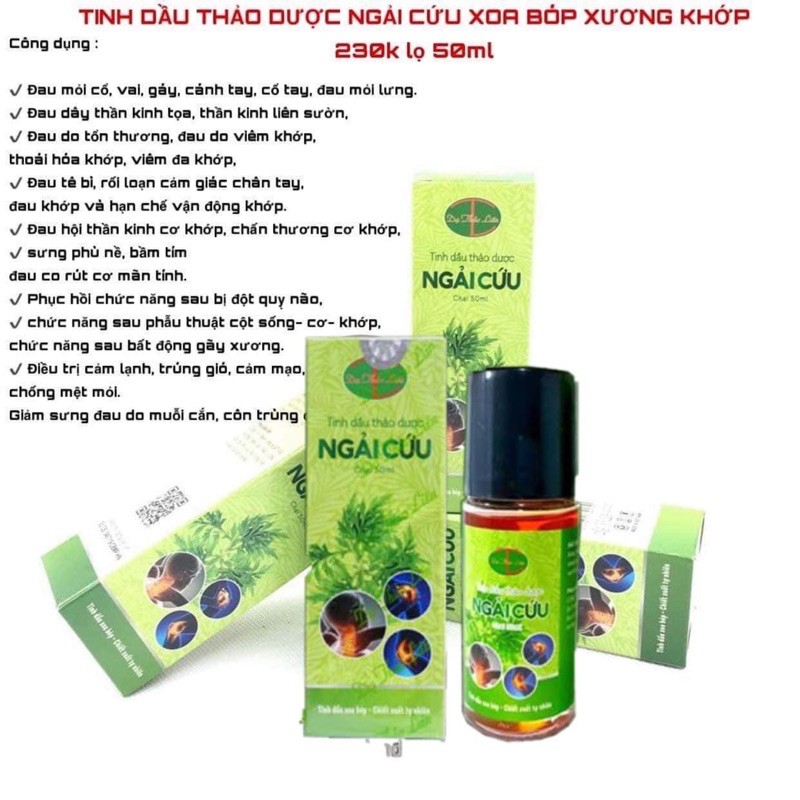 [ Tặng con lăn massage ] Tinh dầu thảo dược ngải cứu_xoa_bóp_trị_đau_nhức_xương_khớp