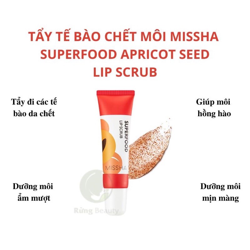 Tẩy tế bào chết môi Missha Superfood Apricot seed lip scrub