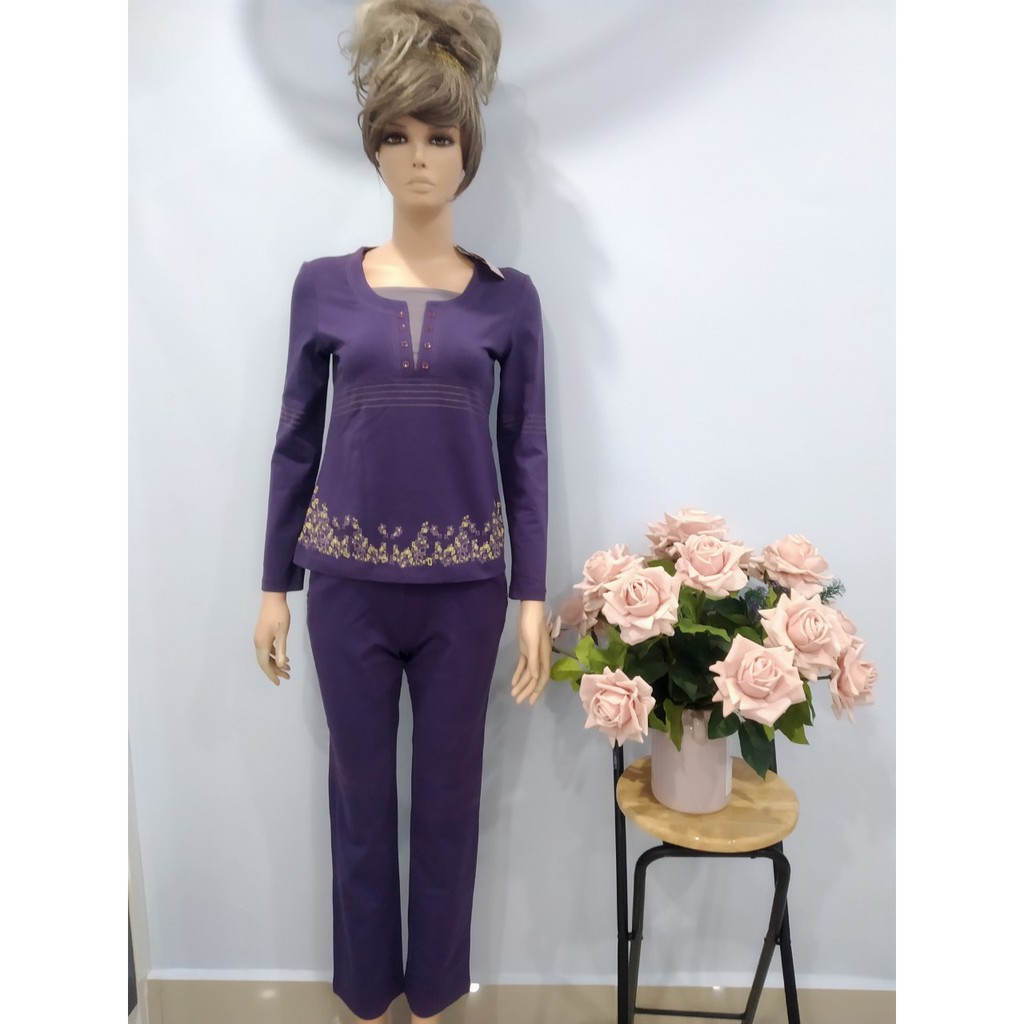 Bộ Cotton Winny cao cấp áo dài, quần dài mã AW 3155 | BigBuy360 - bigbuy360.vn