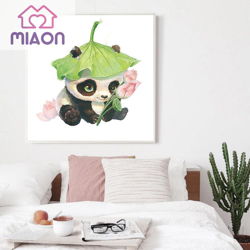 Bộ tranh đính đá 5D tự làm hình gấu trúc đáng yêu