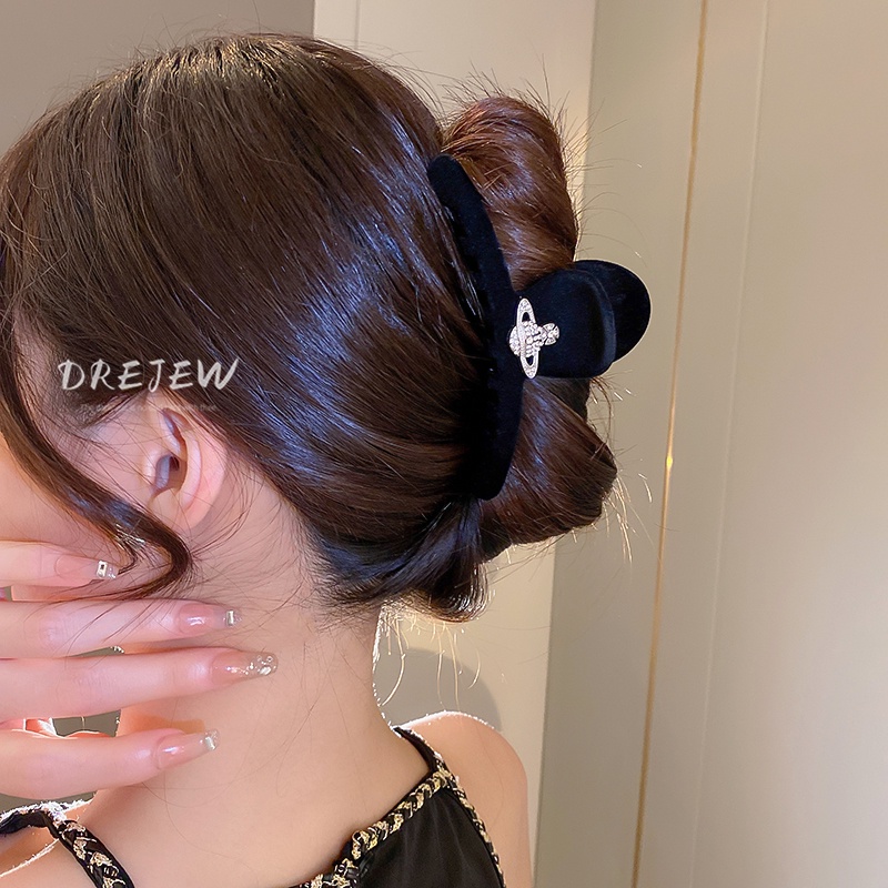 DREJEW Kẹp tóc đính kim cương giả phong cách thời trang Pháp