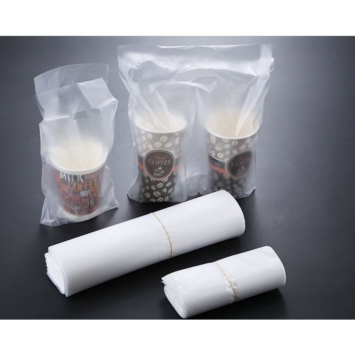 Túi đựng trà sữa, cà phê, có vách ngăn cốc đơn/cốc đôi, (100 túi/sp), HVL TEA