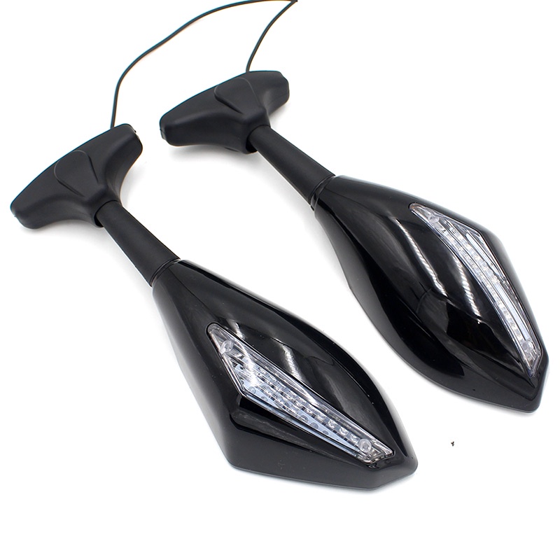 1 Cặp Gương Chiếu Hậu Tích Hợp Đèn LED Xi Nhan Cho Yamaha YZF R1 R6 FZ1 FZ6 600R R3