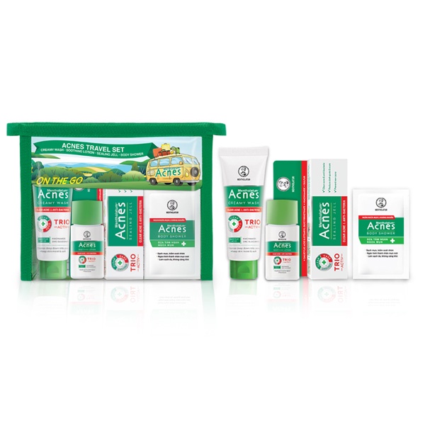 Acnes Bộ Sản Phẩm Du Lịch chăm sóc da mụn cho mặt và cơ thể Rohto Acnes Travel Set
